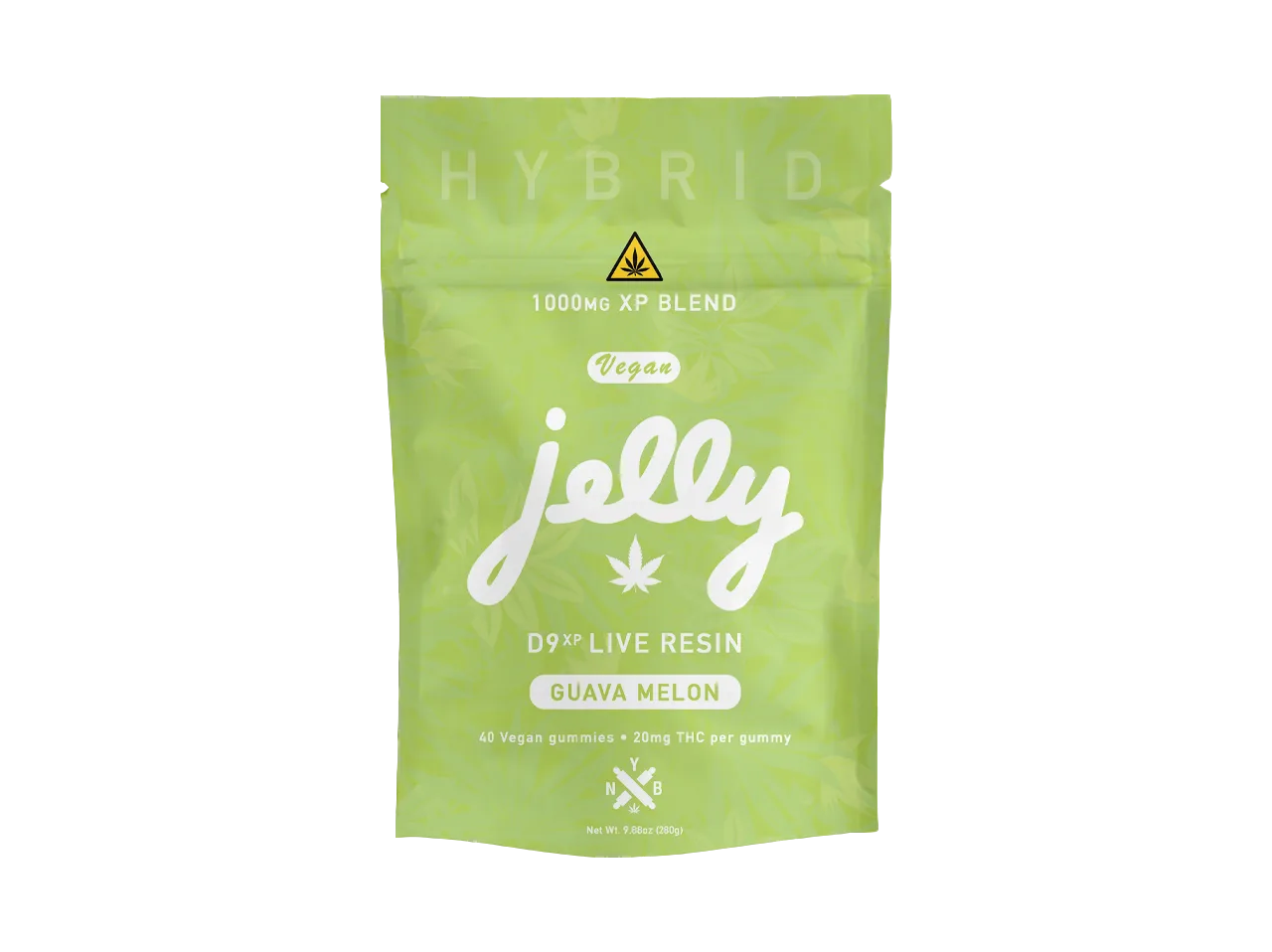 Tropical hits different. Jelly D9XP Live Resin Guava Melon — 20mg per gummy, 40 pieces, live resin infused. Only at LiftoffSmoke.