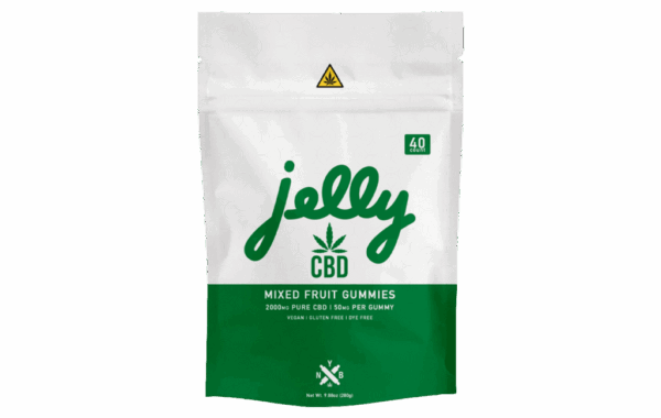 CBD Mixed Fruit Gummies by Not Your Bakery, flavorful 50mg pieces in a 40ct jar, available at LiftoffSmoke.