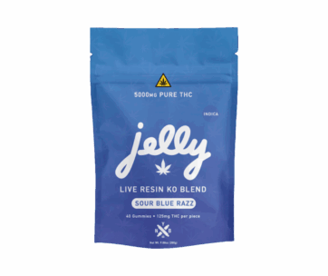 Tangy Sour Blue Razz KO Gummies by Not Your Bakery, knockout strength with bold flavor, at LiftoffSmoke.