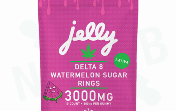 Sweet watermelon flavor and potent Delta 8 THC in Not Your Bakery gummies, featured at LiftoffSmoke.