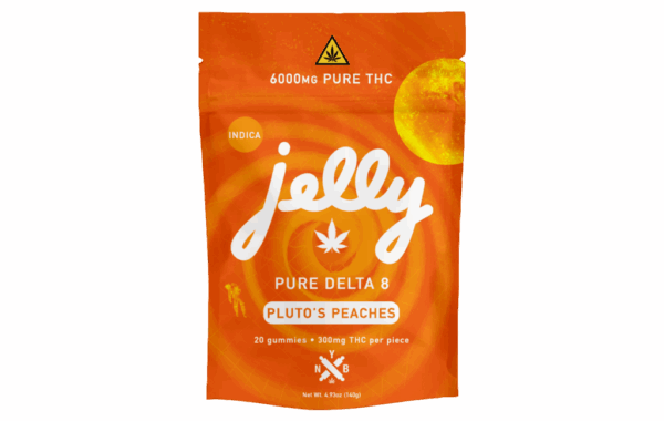 JELLY Delta 8 6000mg Plutos Peaches 20ct 300mg per Gummy | LiftoffSmoke Enjoy sweet and potent Plutos Peaches Delta 8 gummies, 300mg each | LiftoffSmoke