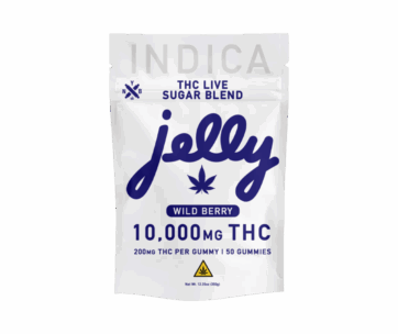 Powerful 10,000mg Live Sugar Blend Gummies in Wild Berry flavor by Not Your Bakery, available at LiftoffSmoke.
