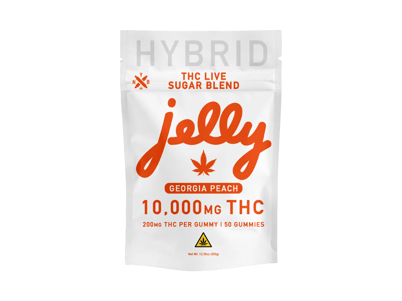 Juicy Georgia Peach Live Sugar Blend Gummies by Not Your Bakery, packed with 10,000mg strength, at LiftoffSmoke.