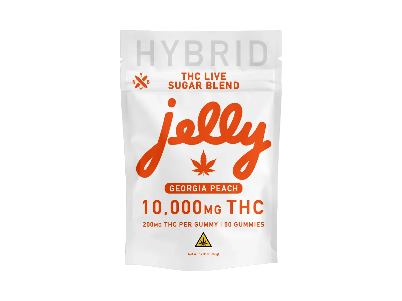 Juicy Georgia Peach Live Sugar Blend Gummies by Not Your Bakery, packed with 10,000mg strength, at LiftoffSmoke.