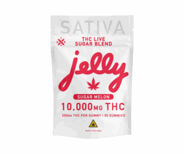 Sweet Sugar Melon Live Sugar Blend Gummies by Not Your Bakery, packed with 10,000mg strength, at LiftoffSmoke.