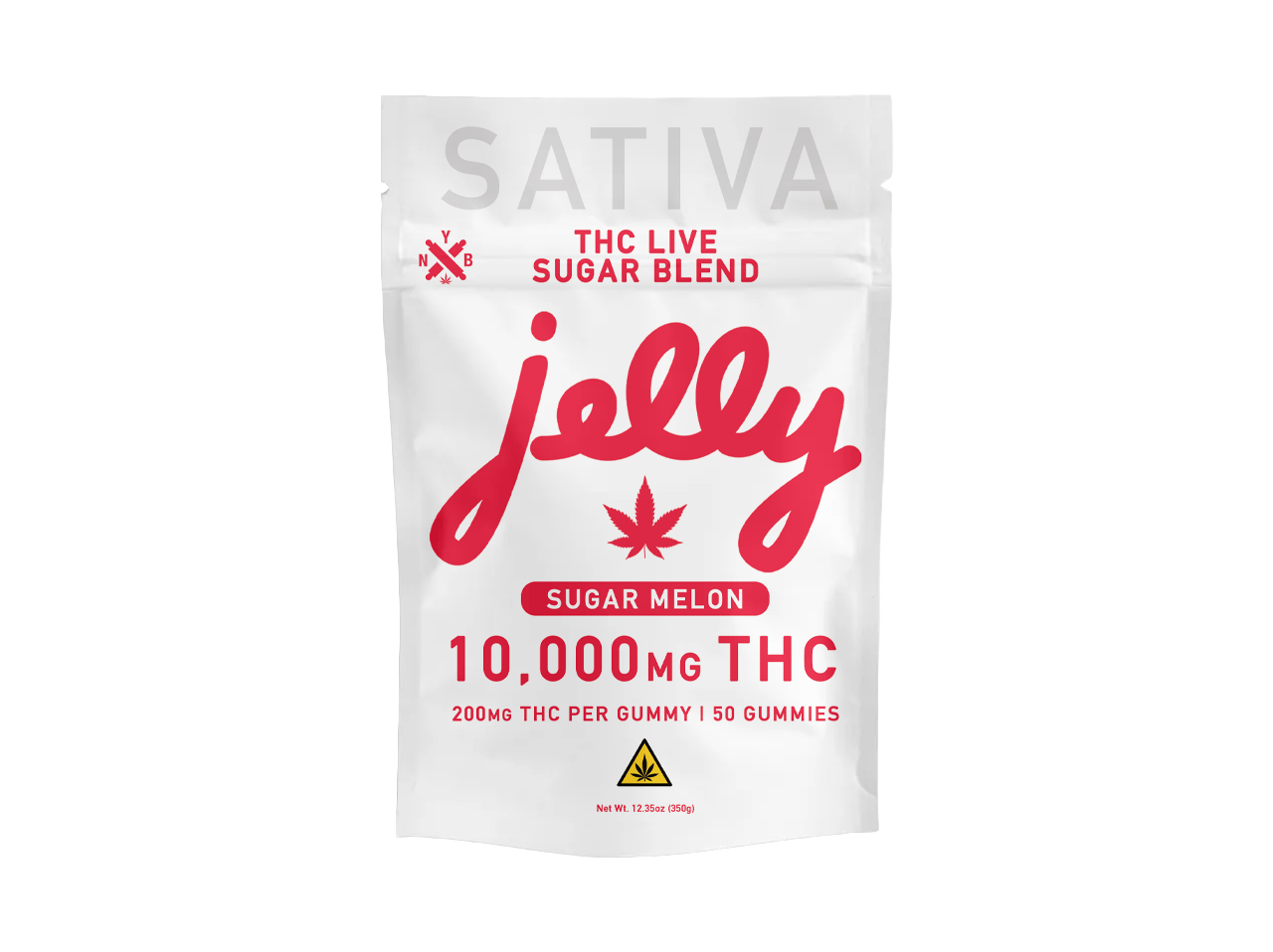 Sweet Sugar Melon Live Sugar Blend Gummies by Not Your Bakery, packed with 10,000mg strength, at LiftoffSmoke.
