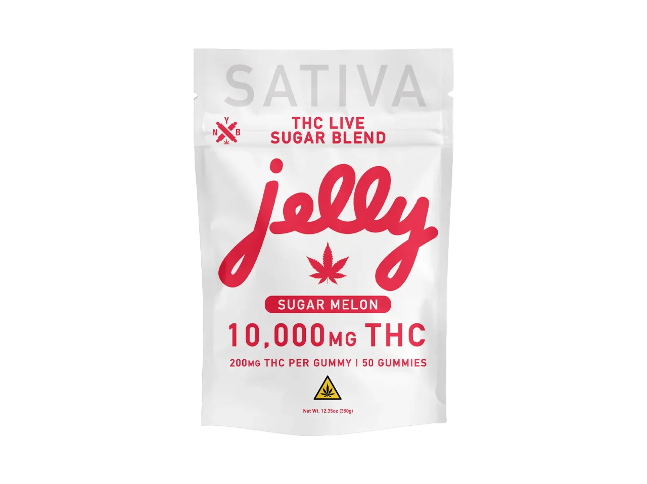 Sweet Sugar Melon Live Sugar Blend Gummies by Not Your Bakery, packed with 10,000mg strength, at LiftoffSmoke.