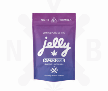 Jelly MacroDose Night Formula – CBN boosted gummies designed to promote restful sleep and relaxation.
