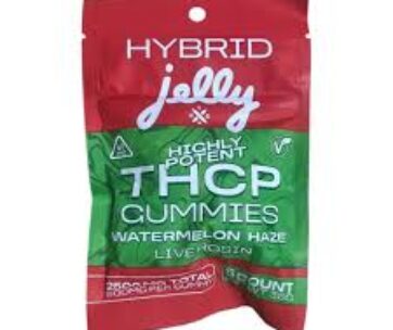 Watermelon Haze Hybrid THCP gummies by Not Your Bakery, compact 5ct pack at LiftoffSmoke.