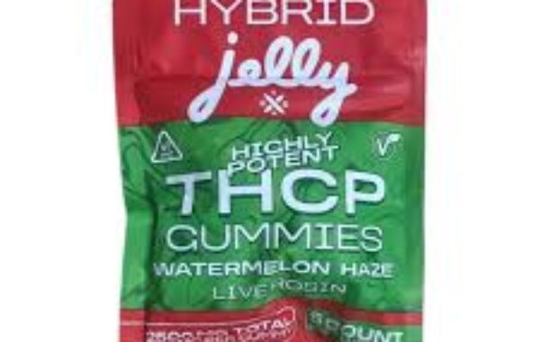 Watermelon Haze Hybrid THCP gummies by Not Your Bakery, compact 5ct pack at LiftoffSmoke.