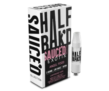 Sweet “Angel Food” cake flavor meets sativa energy in this 2 G SAUCE’D Exotix cartridge – LiftoffSmoke