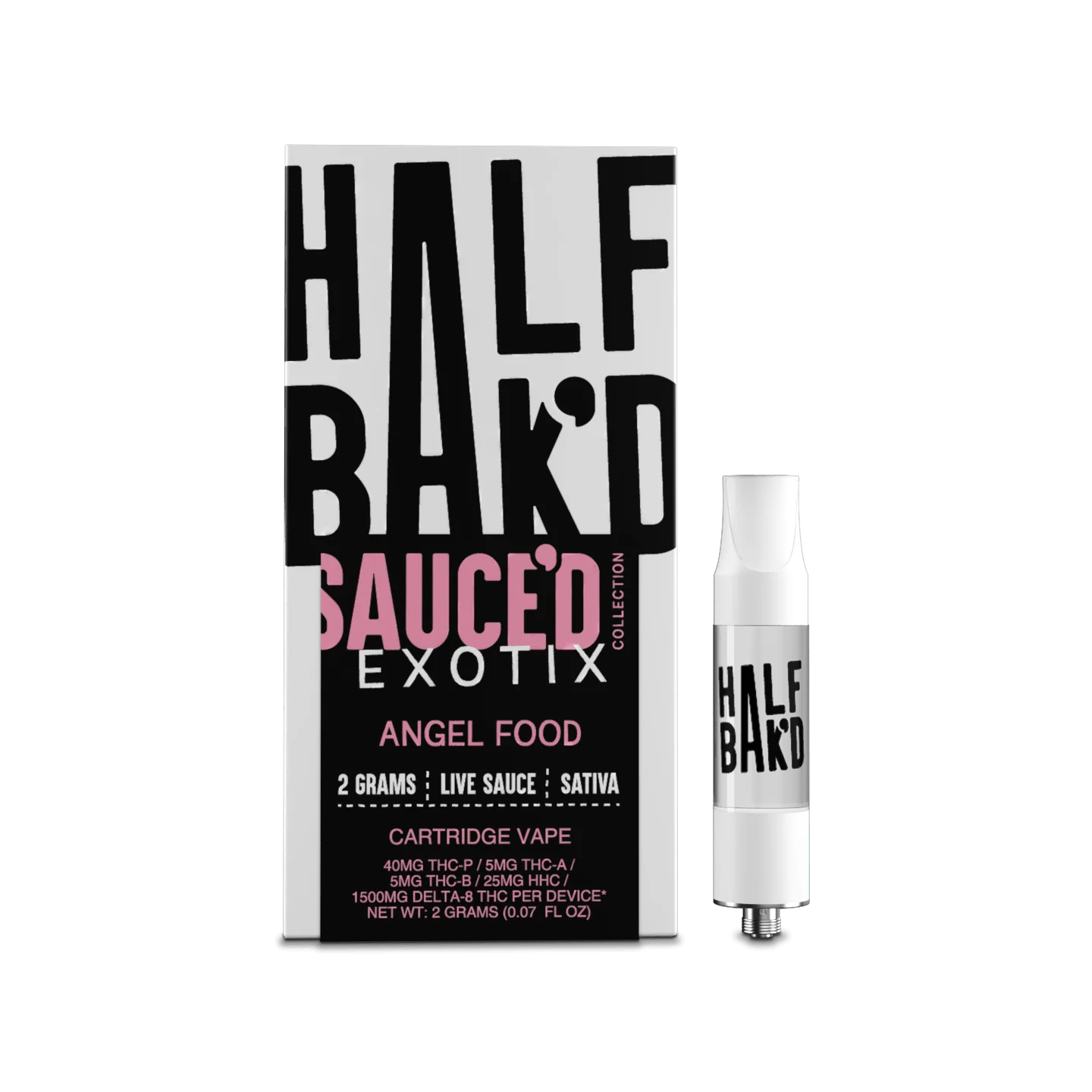Angel Food - Sativa - Half BaK’D Sauced Exotix 2G 510 Cart - Image 2