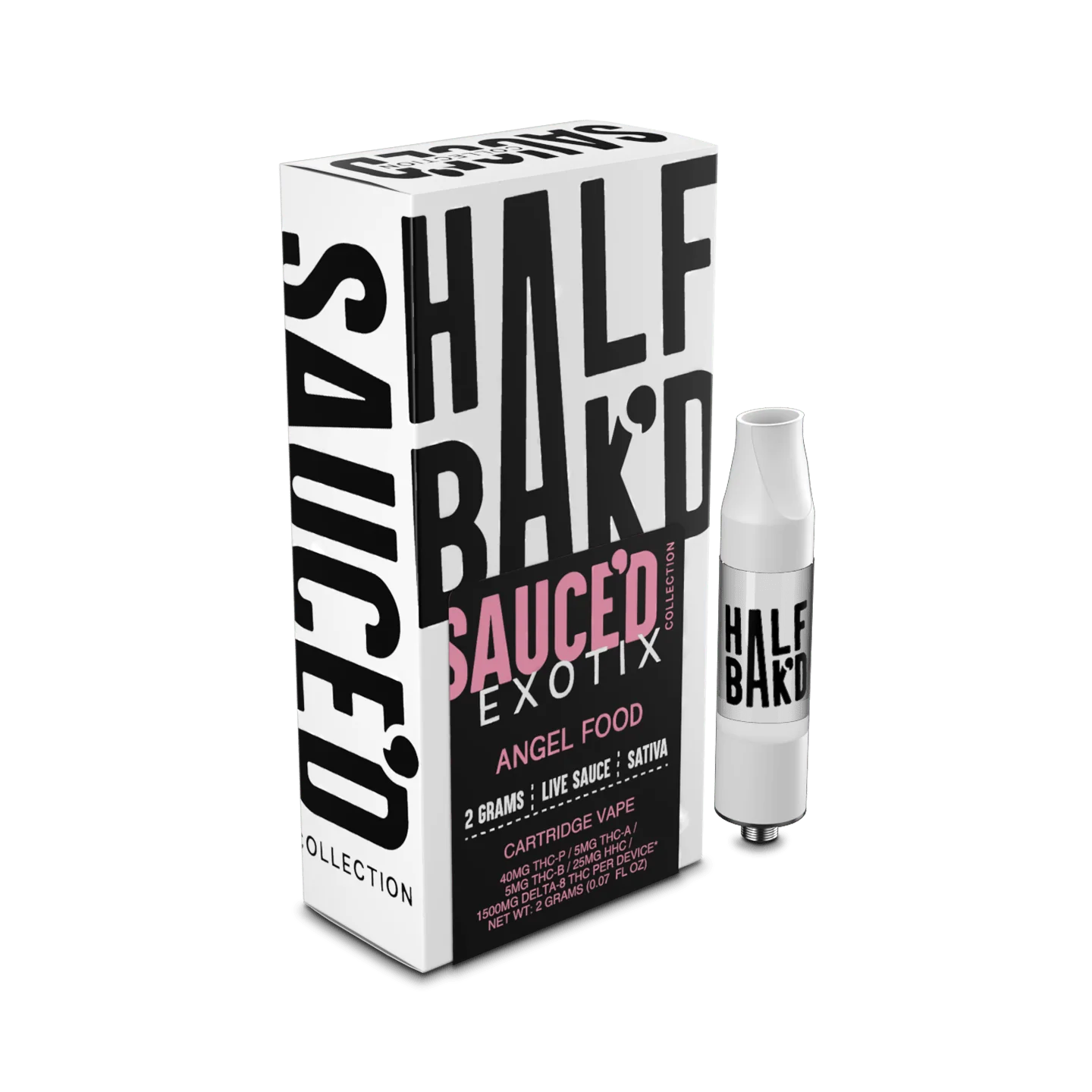 Half BaK’D Angel Food Sativa 2G 510 Cart Live Resin SAUCE’D – LiftoffSmoke