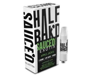 Apple Jack’D hybrid flavor and Sauced Exotix potency in every puff – Half BaK’D x LiftoffSmoke