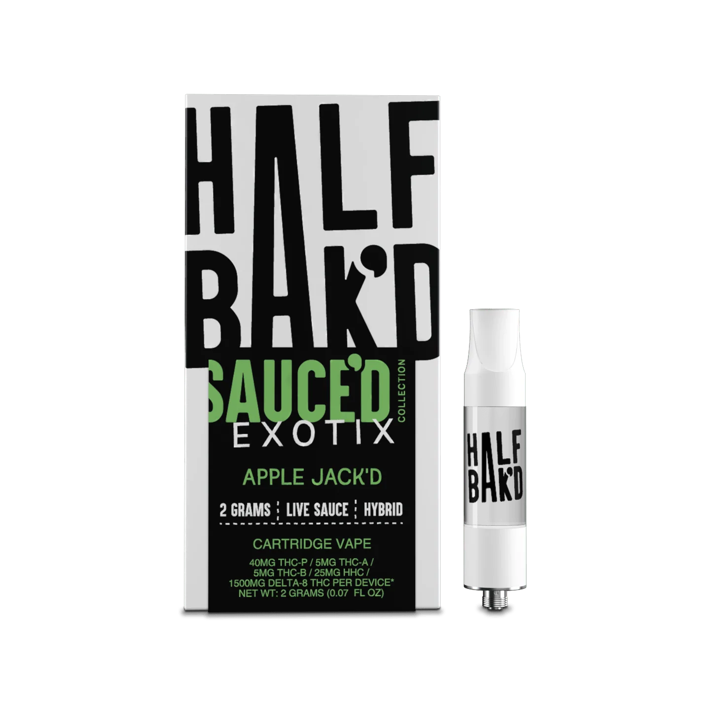 Apple Jack’D - Hybrid - Half BaK’D Sauced Exotix 2G 510 Cart - Image 2