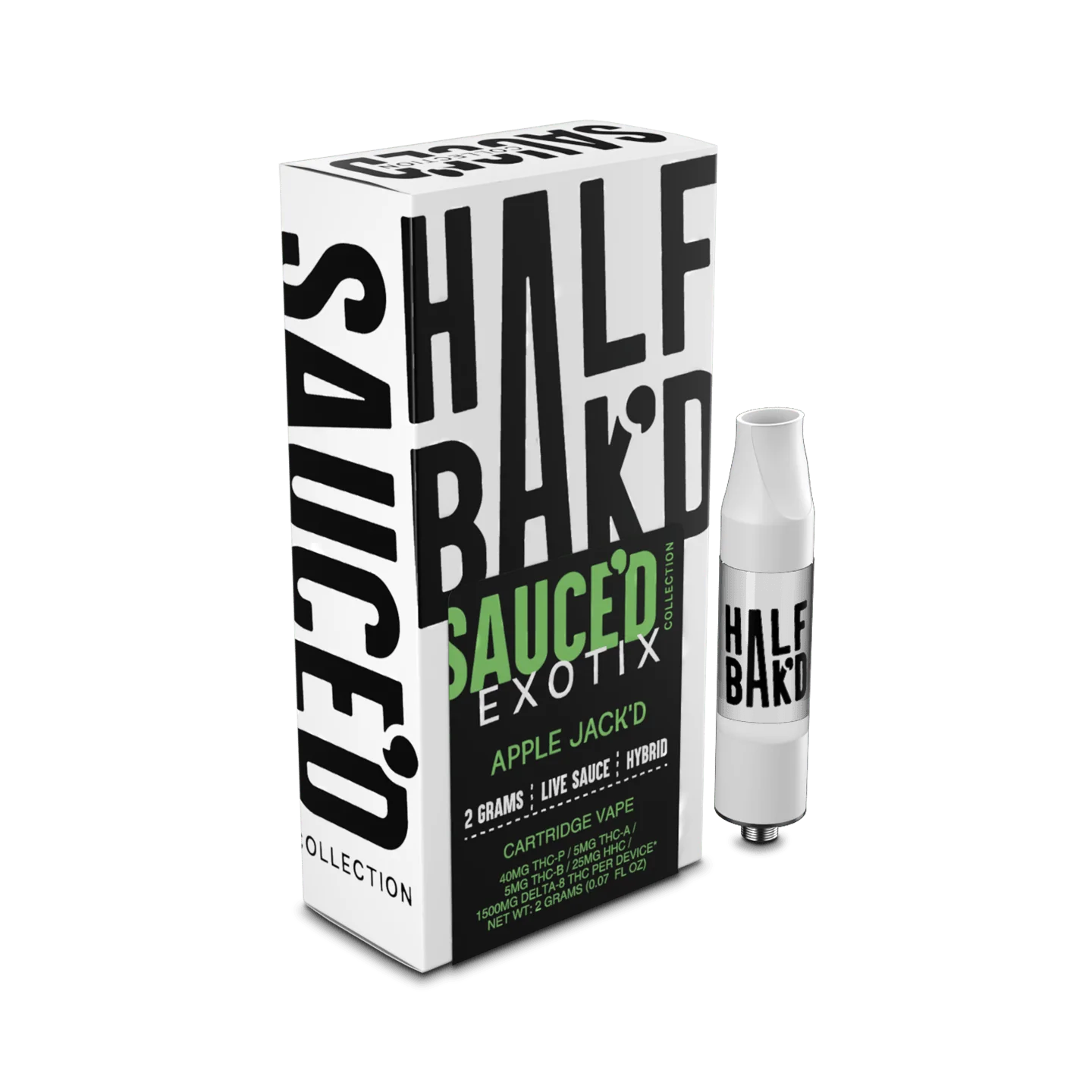 Apple Jack’D hybrid flavor and Sauced Exotix potency in every puff – Half BaK’D x LiftoffSmoke