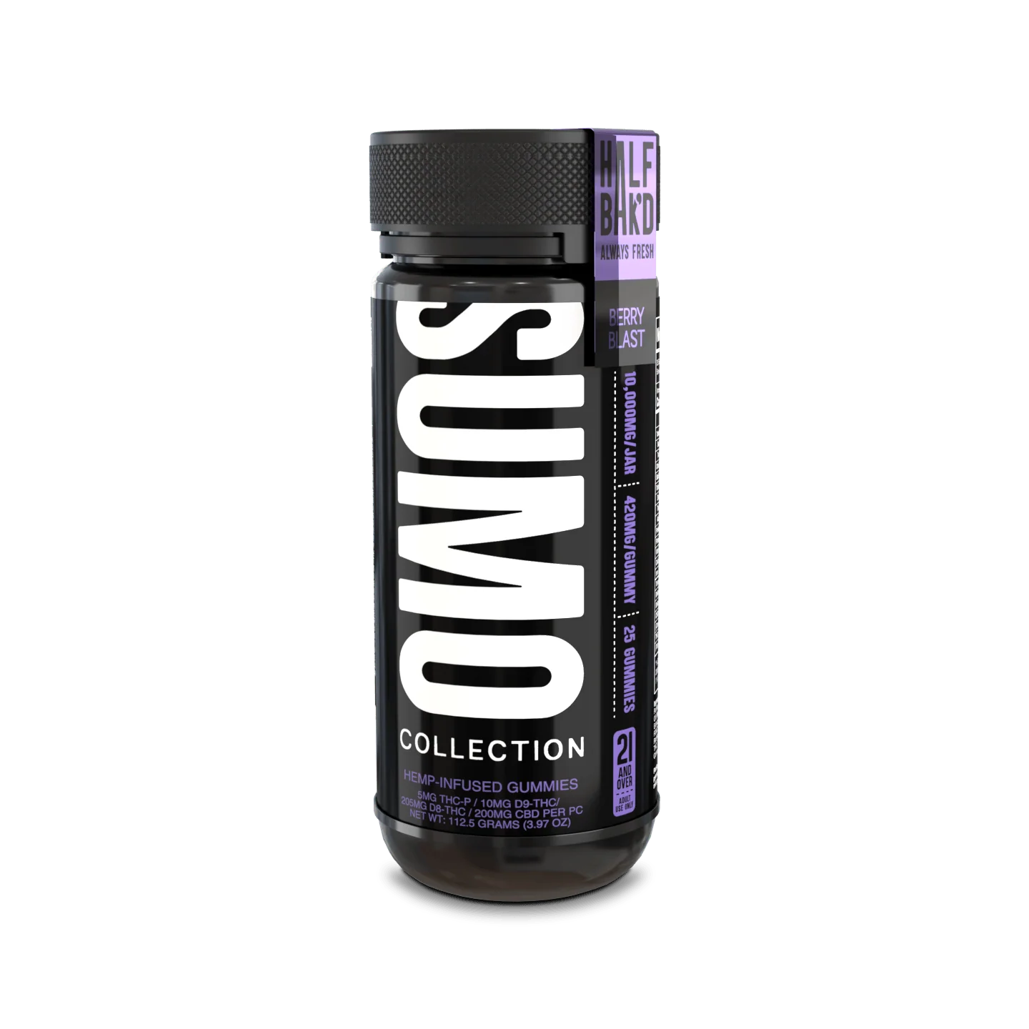 Sweet berry flavor and high-potency effects — Berry Blast SUMO Gummies by Half BaK’d at LiftoffSmoke.