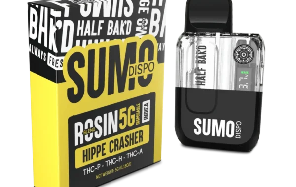 Half BaK’d Hippie Crasher Indica SUMO Rosin Blend 5G Disposable | LiftoffSmoke Earthy, relaxing, and potent — Hippie Crasher Indica SUMO Rosin 5G Disposable by Half BaK’d at LiftoffSmoke.