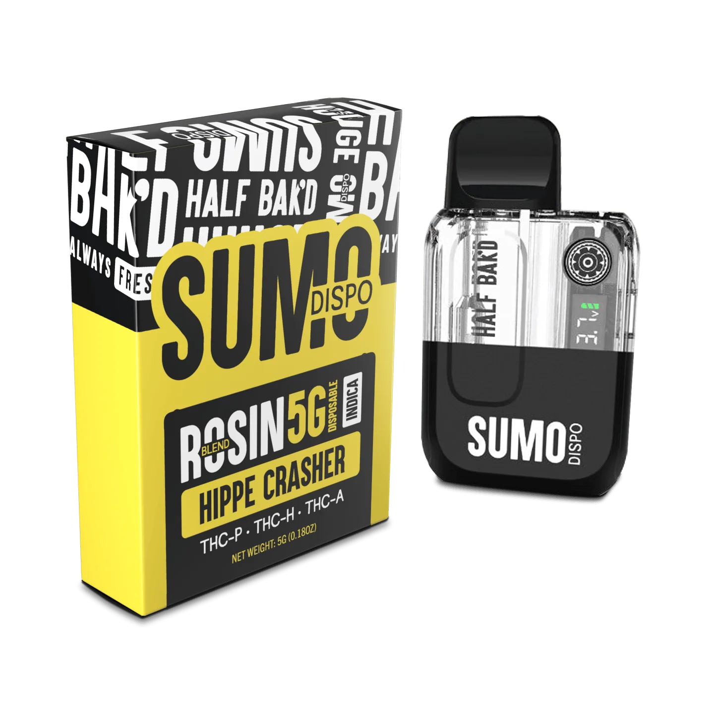 Half BaK’d Hippie Crasher Indica SUMO Rosin Blend 5G Disposable | LiftoffSmoke