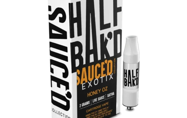 Half BaK’d Honey OZ Sativa Sauced Exotix 2G 510 Cart | LiftoffSmoke Sweet honey flavor and uplifting Sativa vibes — Honey OZ 2G 510 Cart by Half BaK’d at LiftoffSmoke.
