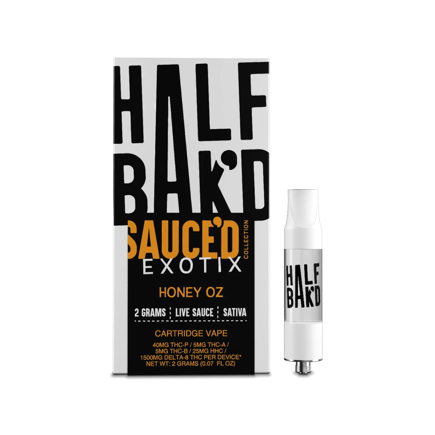 Honey OZ - Sativa - Half BaK’D Sauced Exotix 2G 510 Cart - Image 2