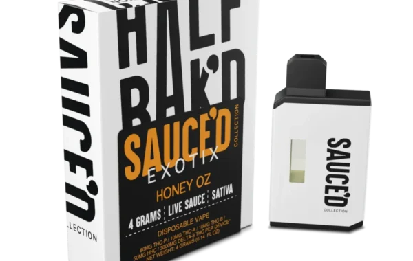 Half BaK’d Honey OZ Sativa 4G Sauced Exotix Disposable | LiftoffSmoke Sweet, smooth, and uplifting — Honey OZ Sativa 4G Disposable from Half BaK’d at LiftoffSmoke.