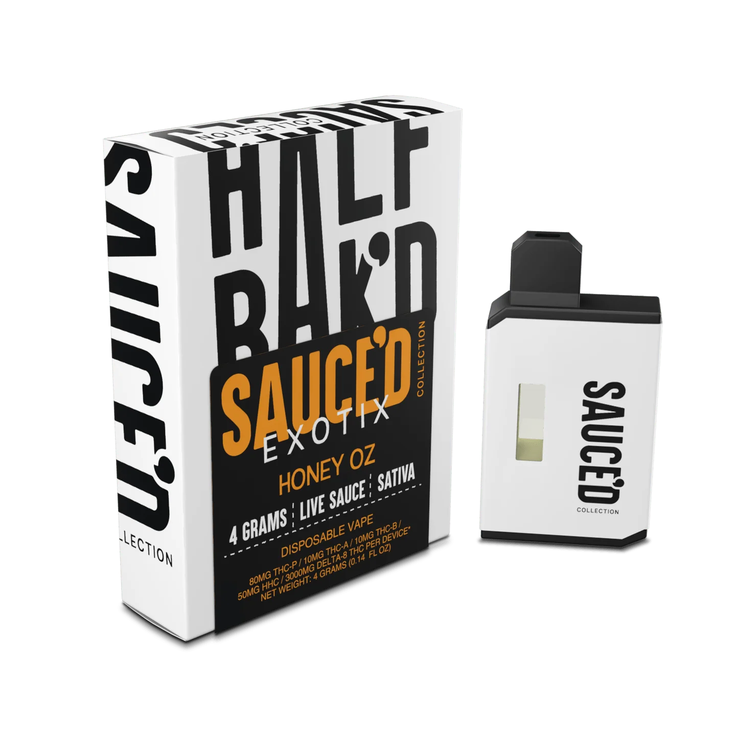 Half BaK’d Honey OZ Sativa 4G Sauced Exotix Disposable | LiftoffSmoke