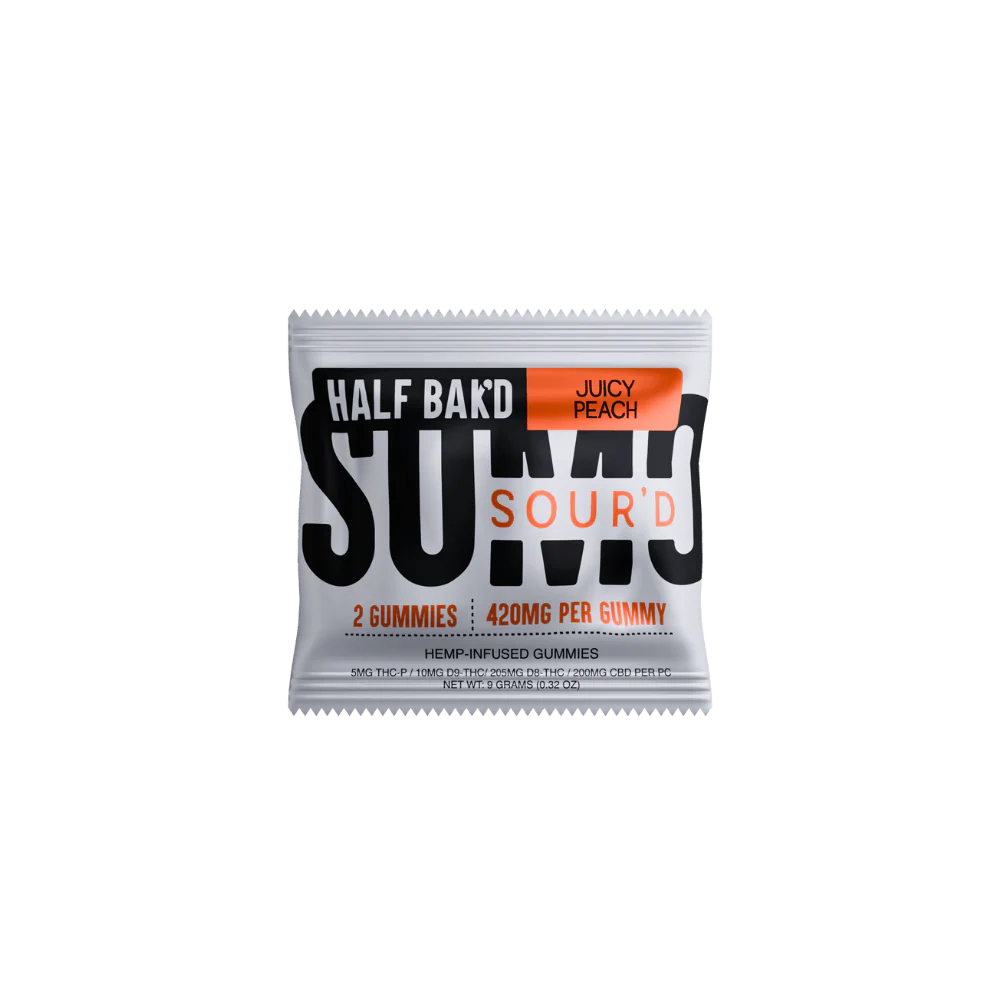 Juicy Peach - Half Bak'd SUMO Sour'd Gummies 10,000mg - Image 2