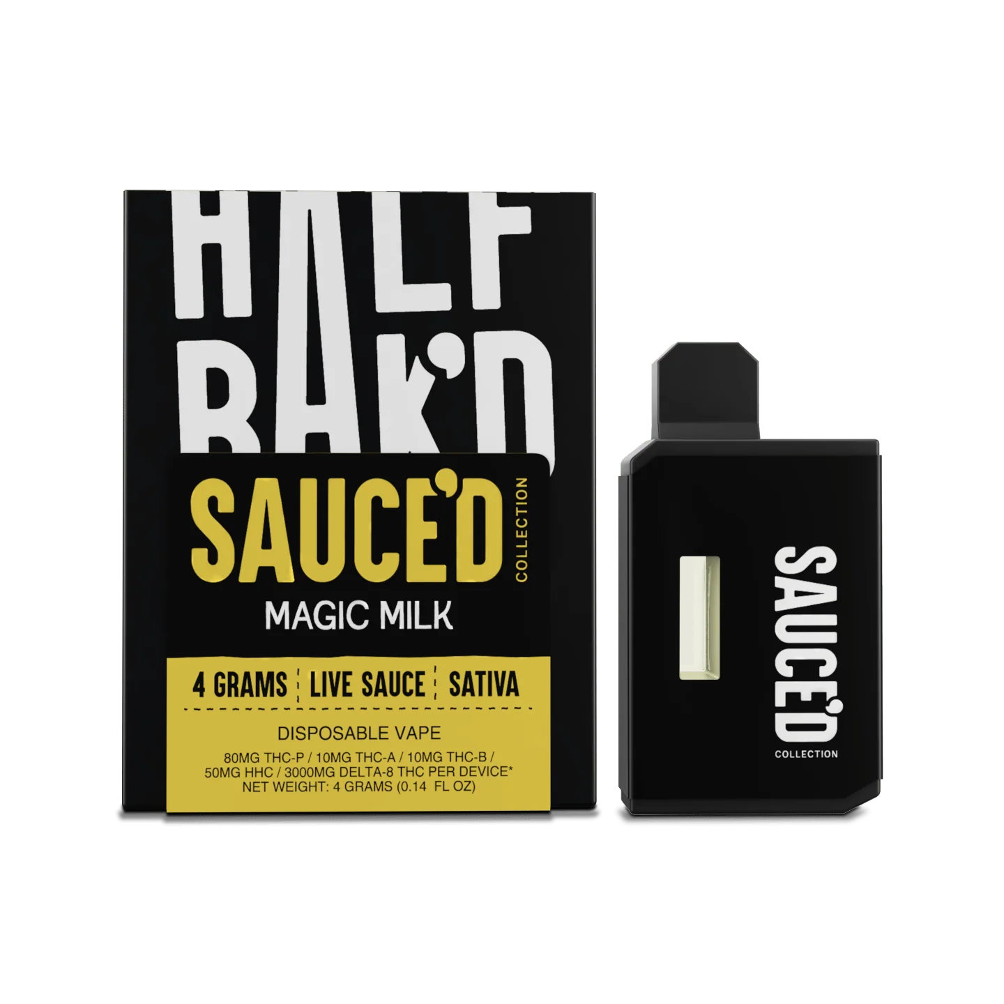 Magic Milk - Sativa - Half BaK’D Sauced 4G Disposable - Image 2