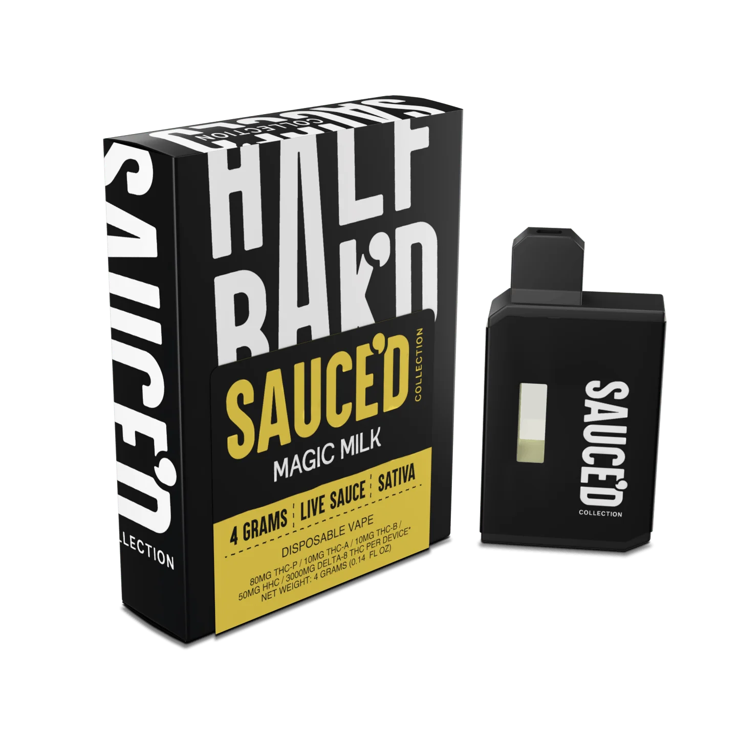 Half BaK’D Magic Milk Sativa 4G Sauced Disposable Vape | LiftoffSmoke