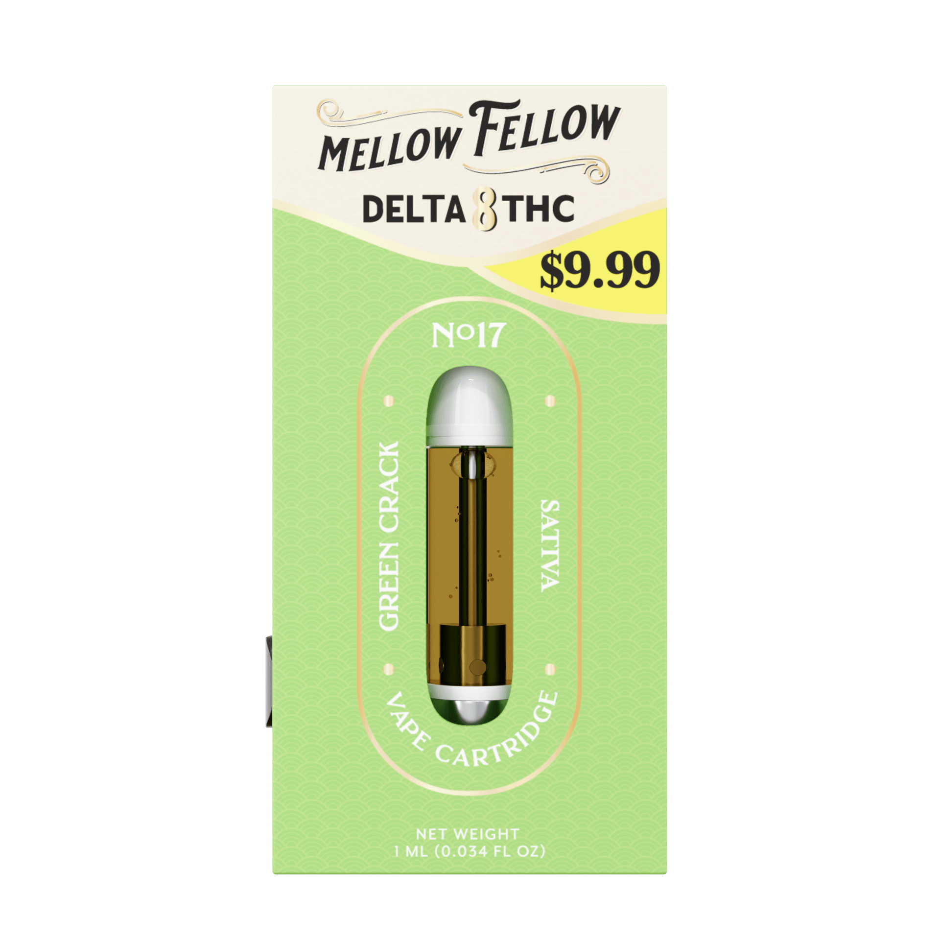 Mellow Fellow 1G 510 Delta 8 THC - Green Crack Sativa - Image 2