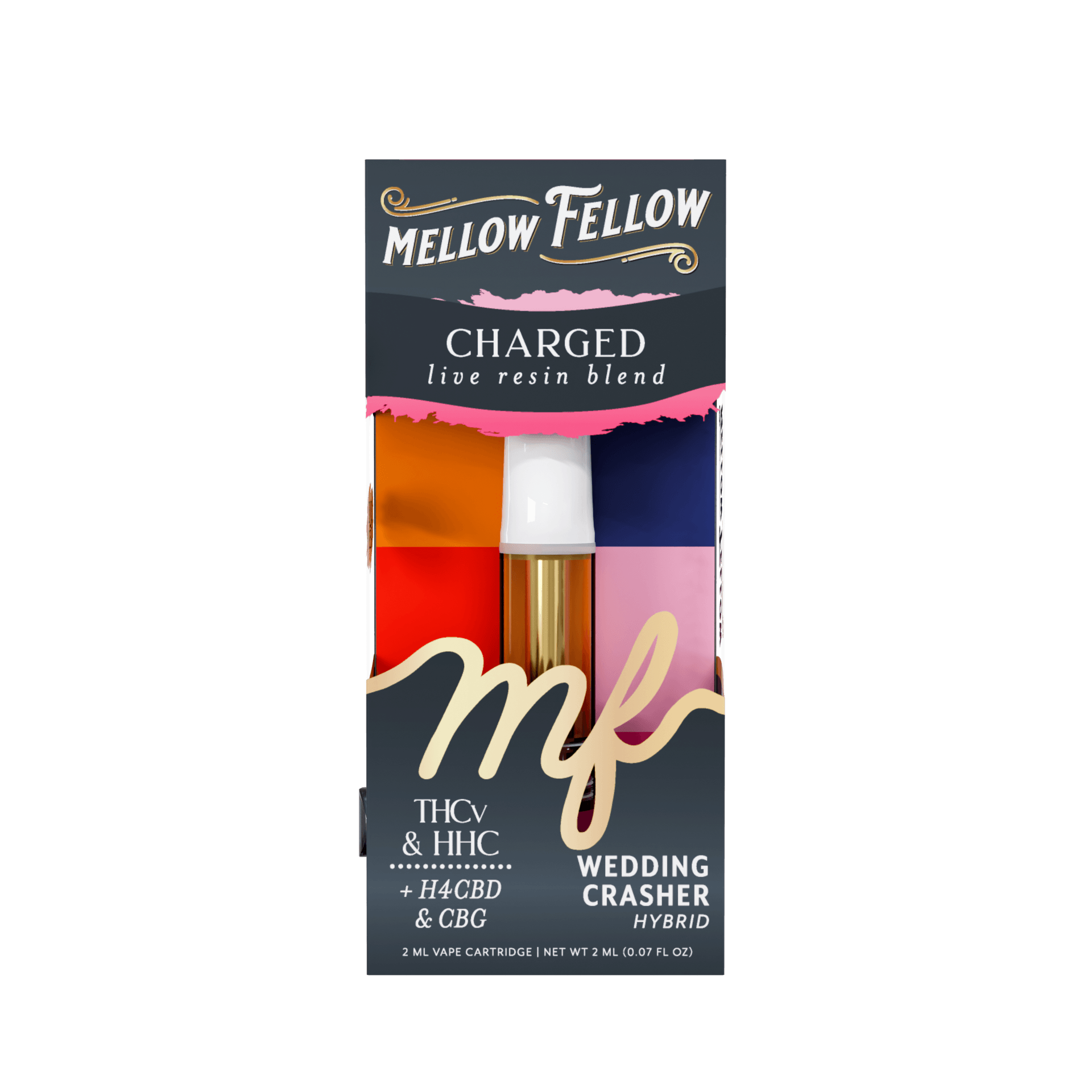 Wedding Crasher - Hybrid - Mellow Fellow 510 2ml Cart Live Resin Blend - Charged - Image 2
