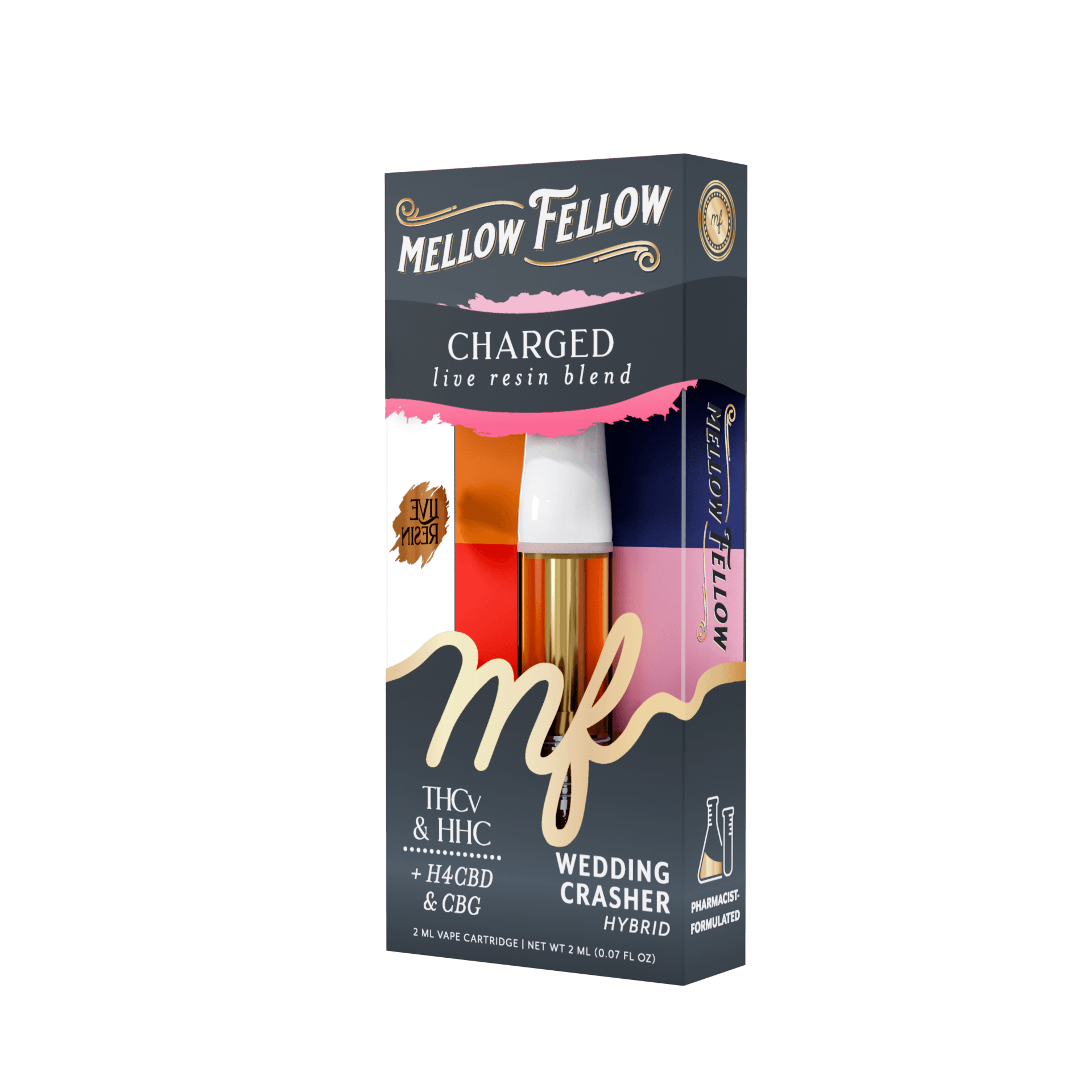 Wedding Crasher - Hybrid - Mellow Fellow 510 2ml Cart Live Resin Blend - Charged - Image 3