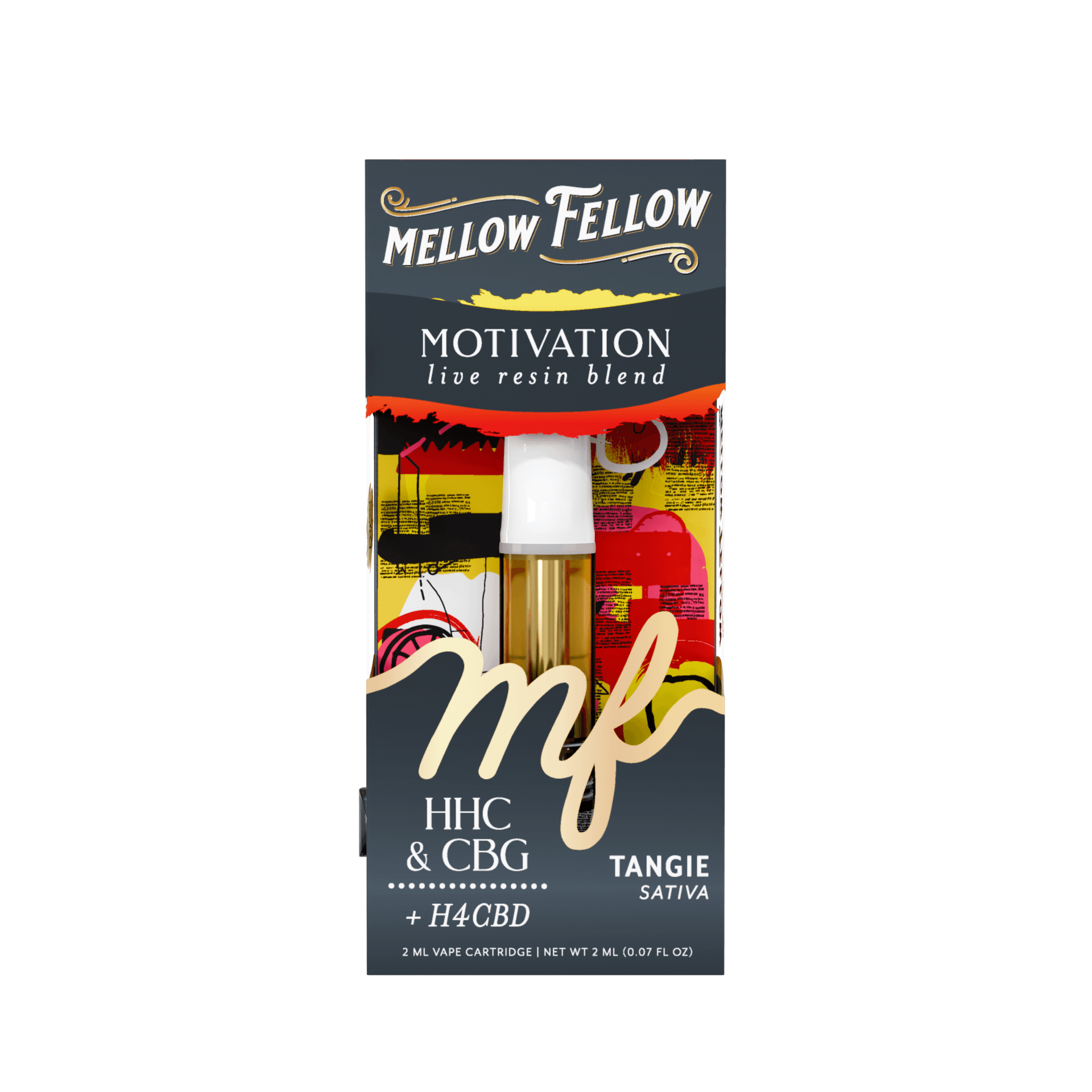 Tangie - Sativa - Mellow Fellow 510 2ml Cart Live Resin Blend - Motivation - Image 2