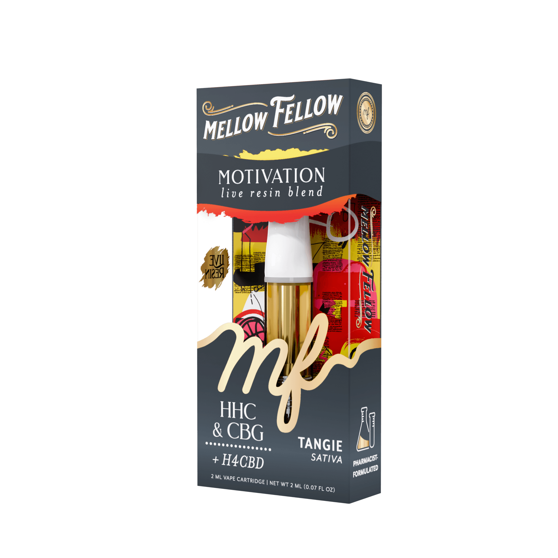 Tangie - Sativa - Mellow Fellow 510 2ml Cart Live Resin Blend - Motivation - Image 3