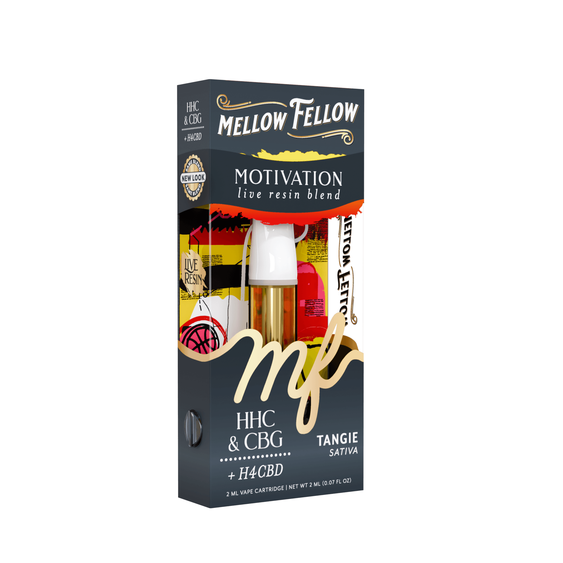 Boost your energy and focus with Mellow Fellow Tangie Sativa 2ML Live Resin Cart from LiftoffSmoke.