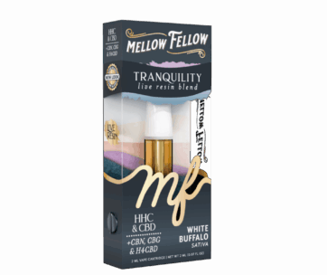 Relax and energize with Mellow Fellow White Buffalo Sativa 2ML Live Resin Cart from LiftoffSmoke.