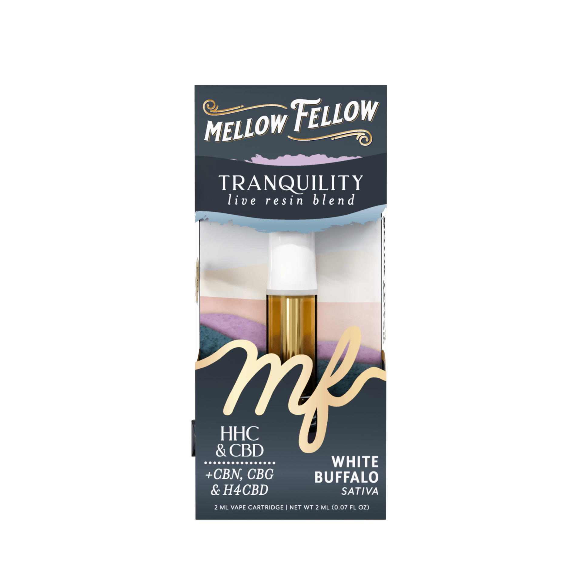 White Buffalo - Sativa - Mellow Fellow 510 2ml Cart Live Resin Blend - Tanquility - Image 2