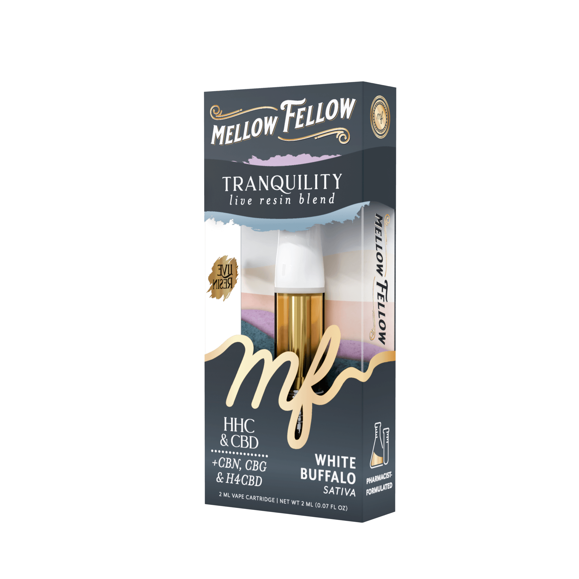 White Buffalo - Sativa - Mellow Fellow 510 2ml Cart Live Resin Blend - Tanquility - Image 3