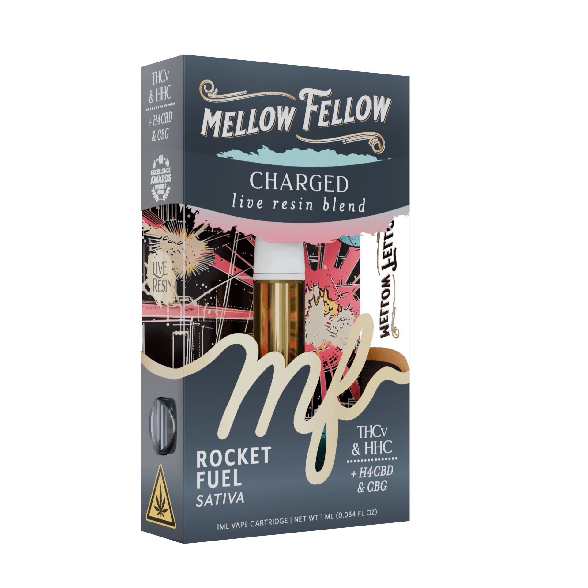 Mellow Fellow Rocket Fuel Sativa 1G Cart Charged | LiftoffSmoke