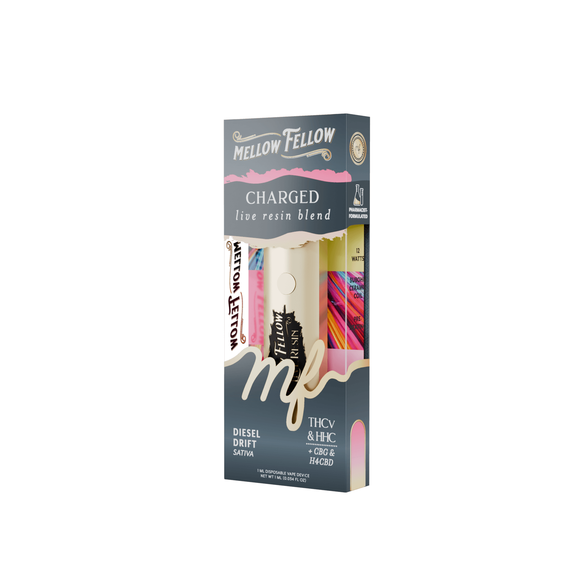 Diesel Drift ( Sativa ) - Mellow Fellow 1G Disposable - Image 3