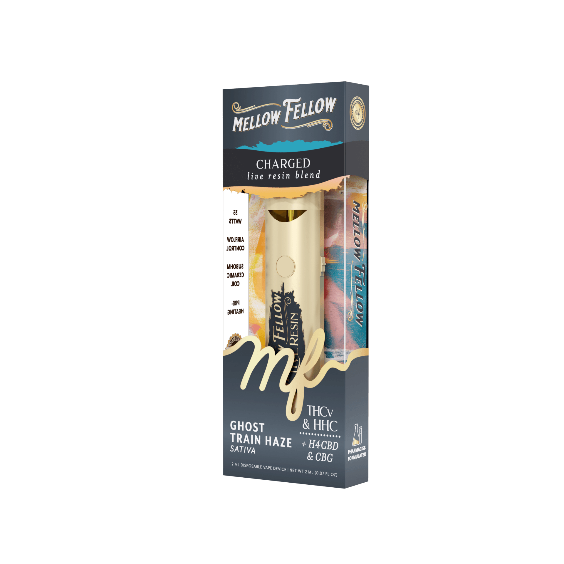 Mellow Fellow ( Sativa ) Charged Live Resin Blend - Ghost Train Haze - Image 3