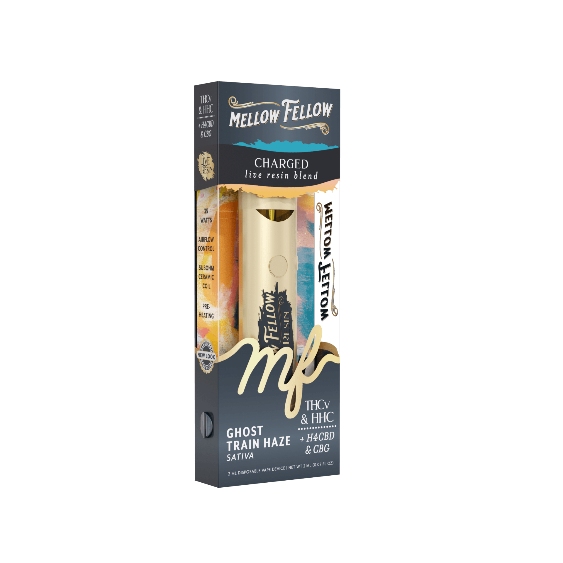 Mellow Fellow Ghost Train Haze Sativa Live Resin Blend Disposable | LiftoffSmoke