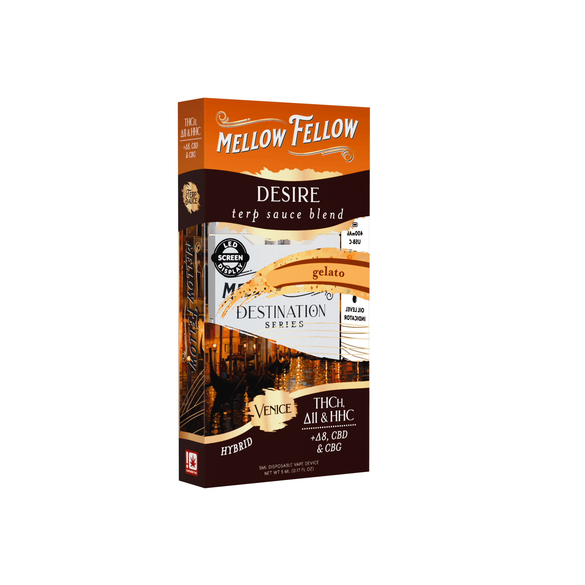 Indulge in balanced pleasure with Mellow Fellow Gelato Terp Sauce Blend 5ML Hybrid Disposable from LiftoffSmoke.