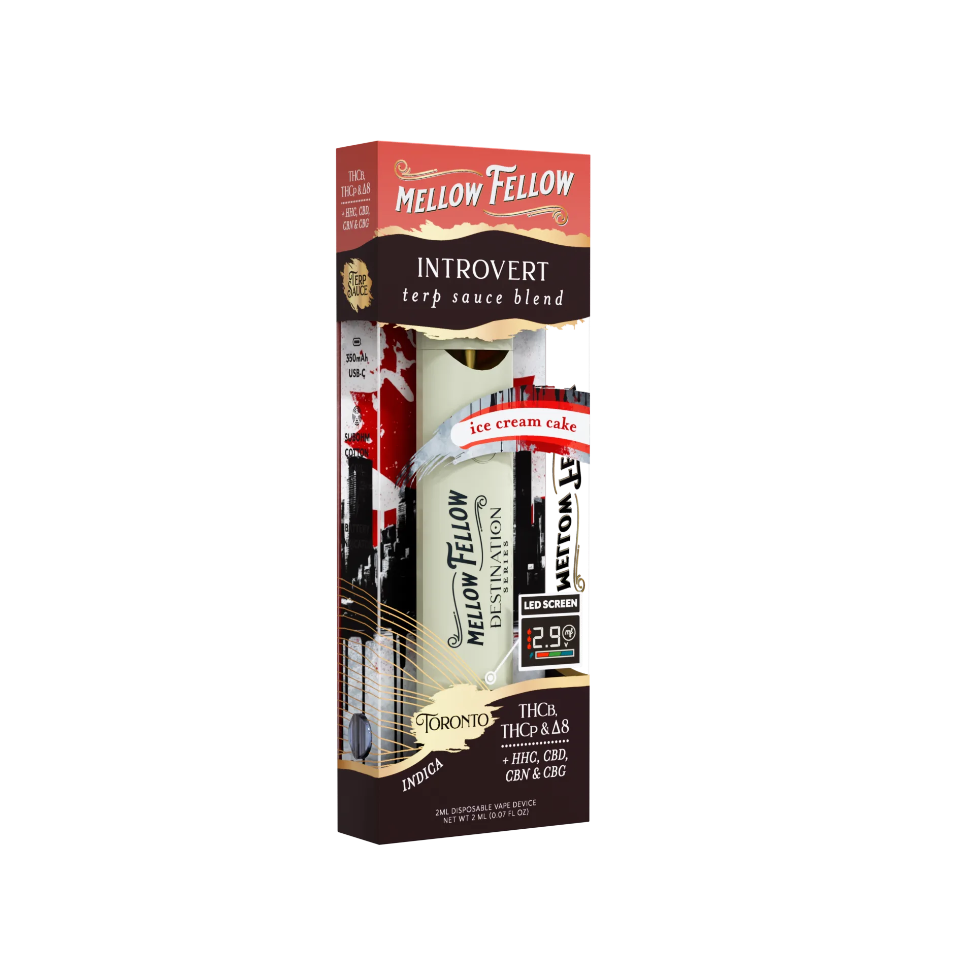 Mellow Fellow Toronto Indica Introvert TERP Sauce Blend 2ML Disposable | LiftoffSmoke