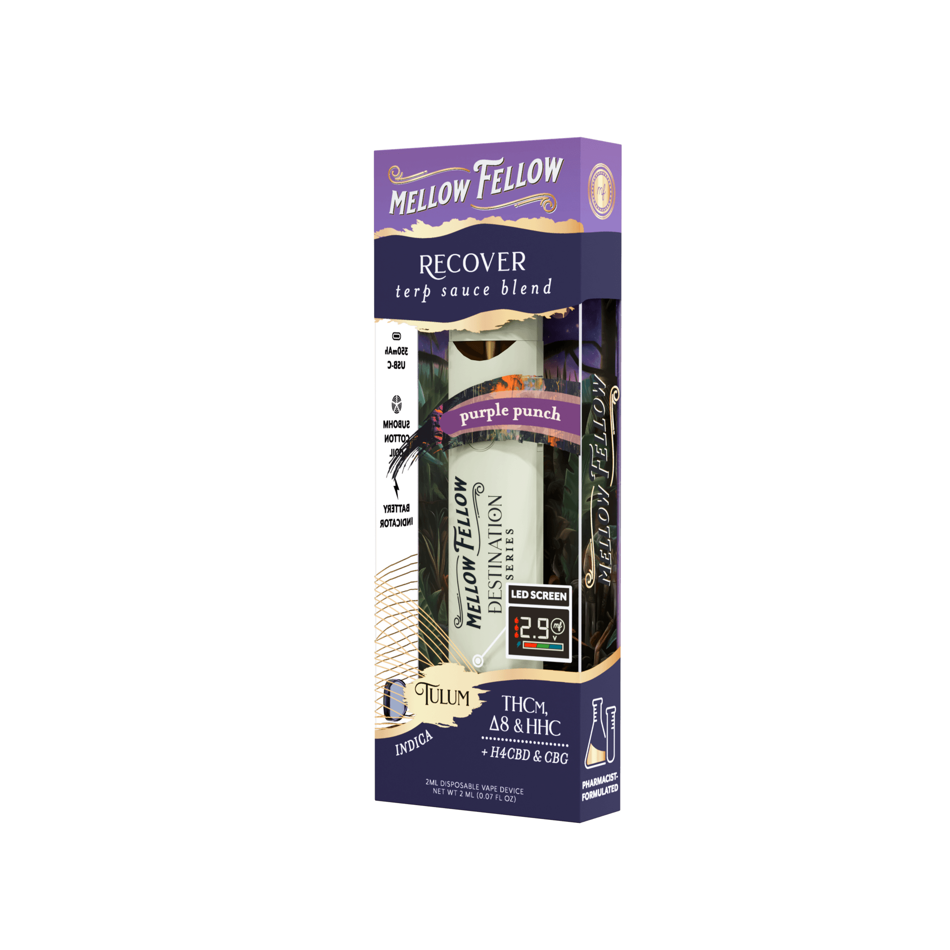 Purple Punch - Tulum - TERP Sauce Blend 2ML Mellow Fellow Disposable - Destination Series - Image 3