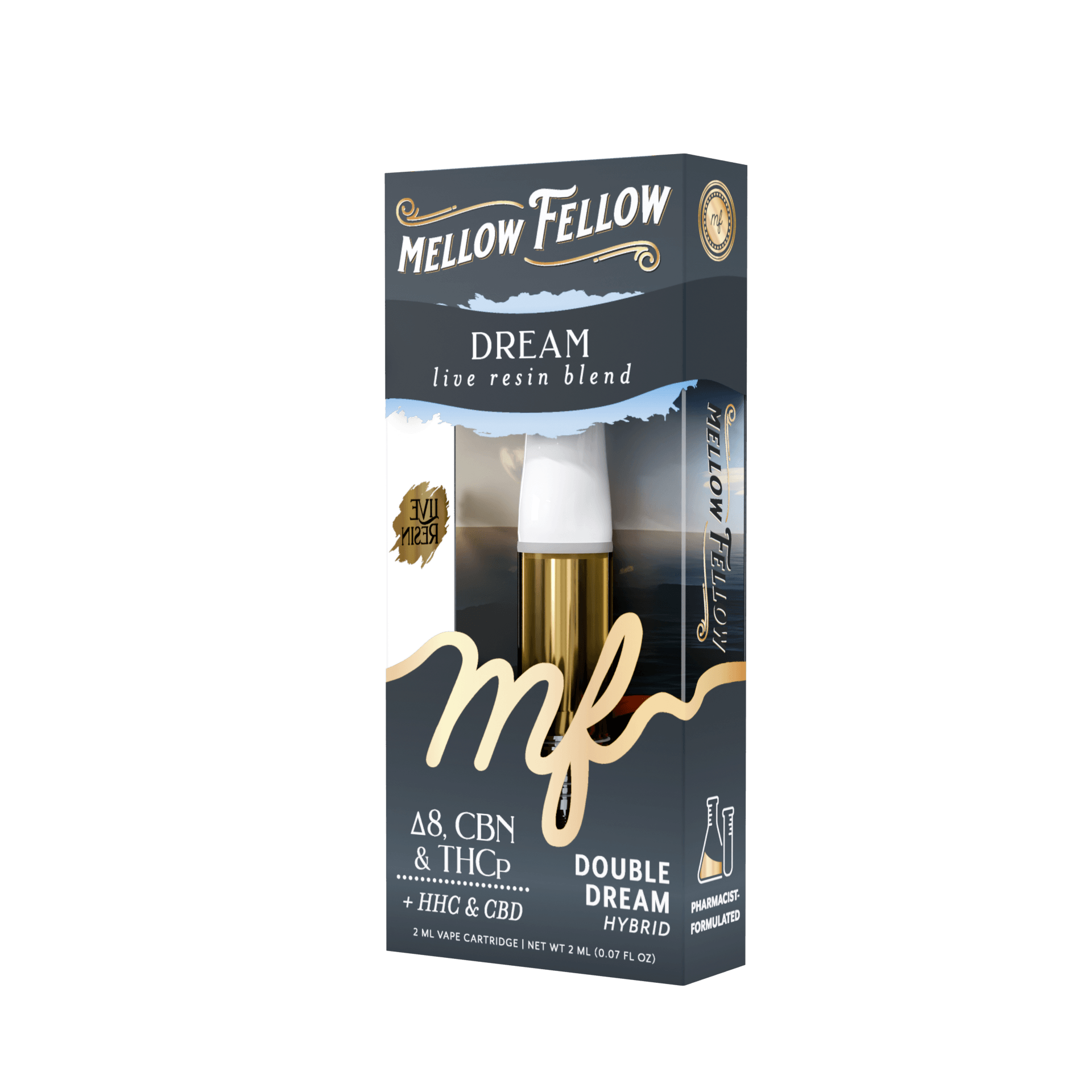 Double Dream - Hybrid - Mellow Fellow 510 2ml Cart Live Resin Blend - Dream - Image 3
