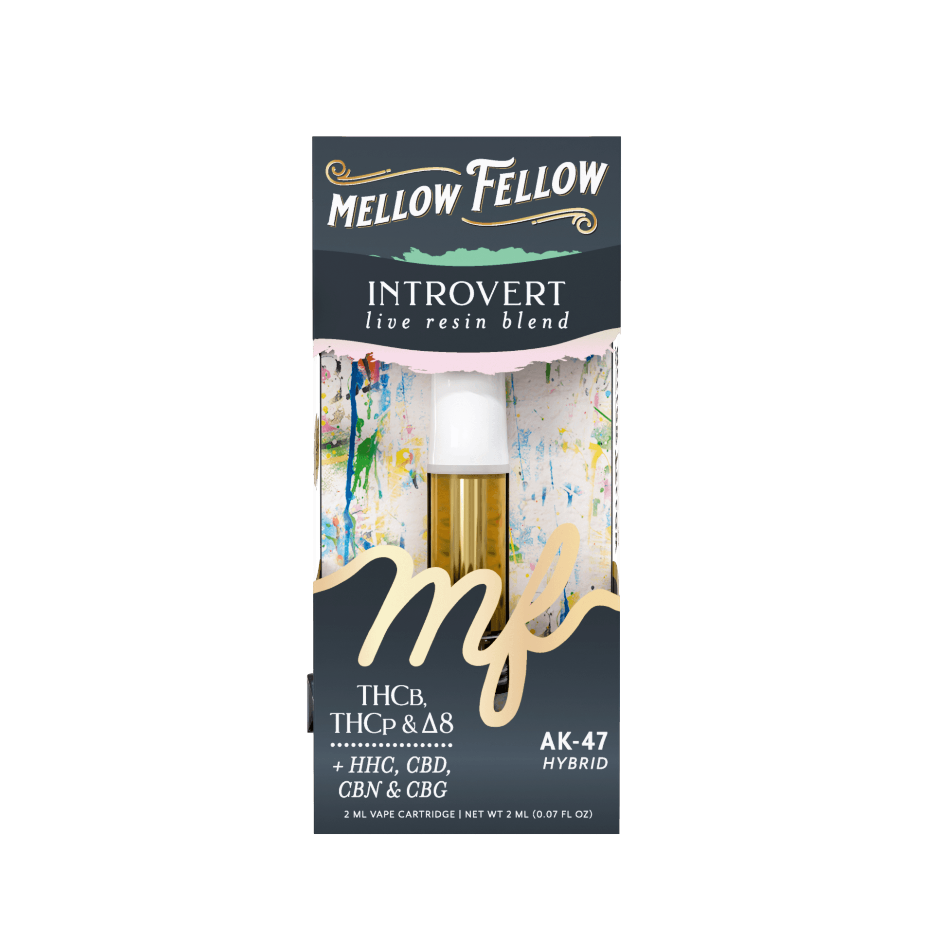 AK-47 - Hybrid - Mellow Fellow 510 2ml Cart Live Resin Blend - Introvert - Image 2
