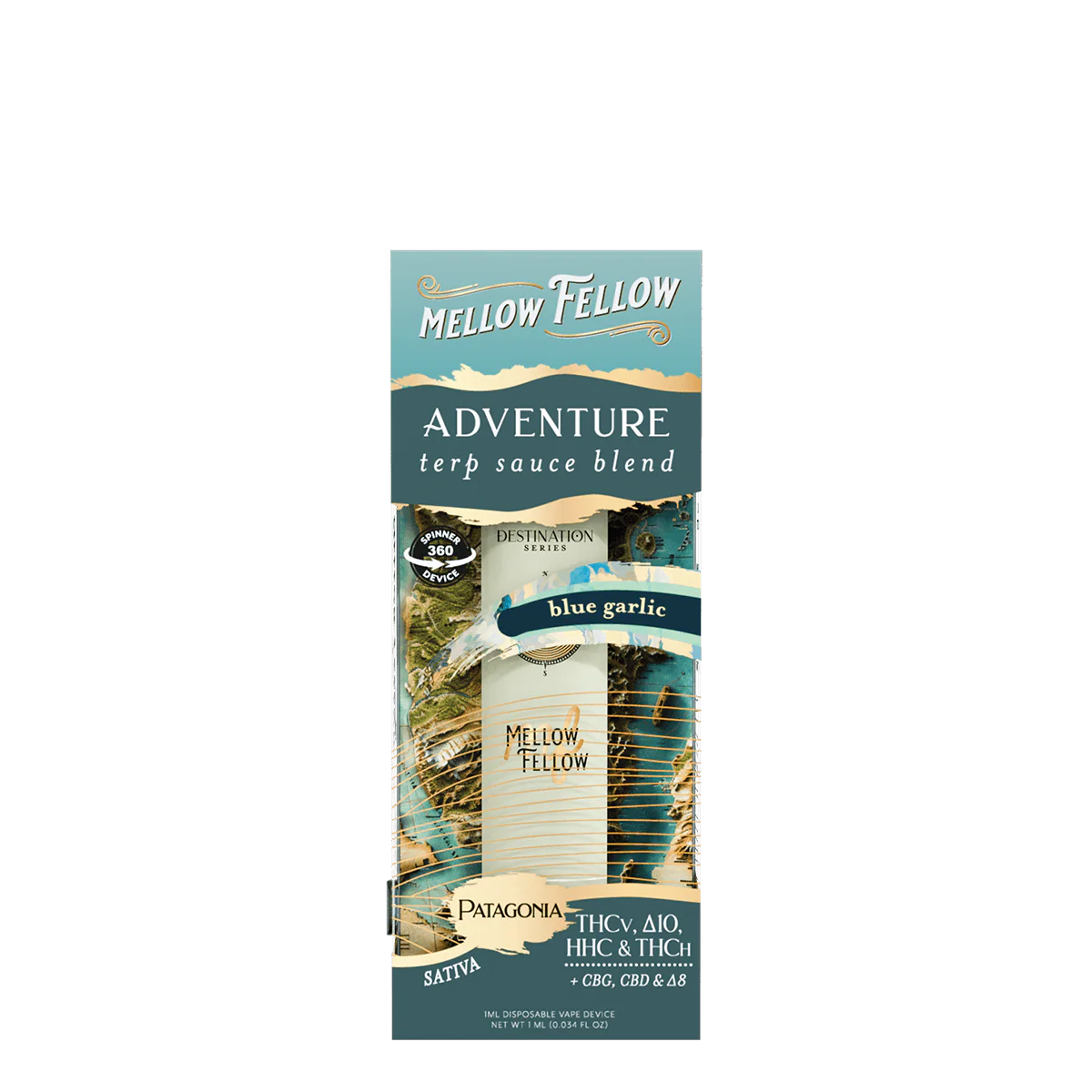 Blue Garlic (Sativa) - Mellow Fellow 1G Fidget Disposable - Image 3