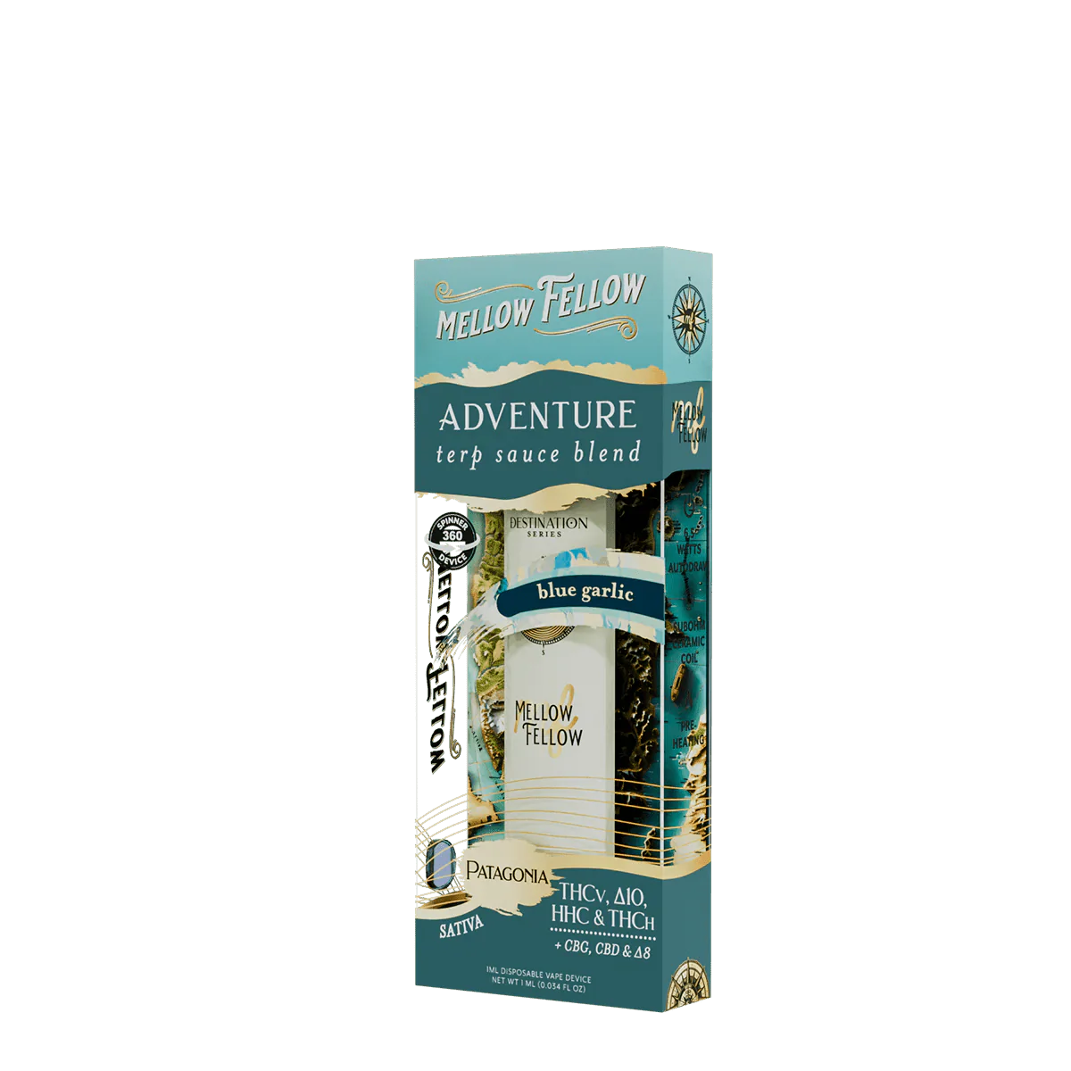Blue Garlic (Sativa) - Mellow Fellow 1G Fidget Disposable - Image 2